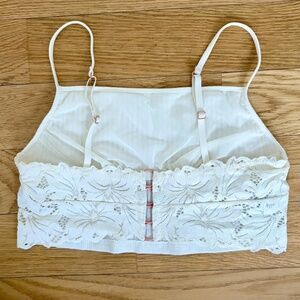 Aerie Real Good Lace Back Ribbed Bralette/Crop Top size S